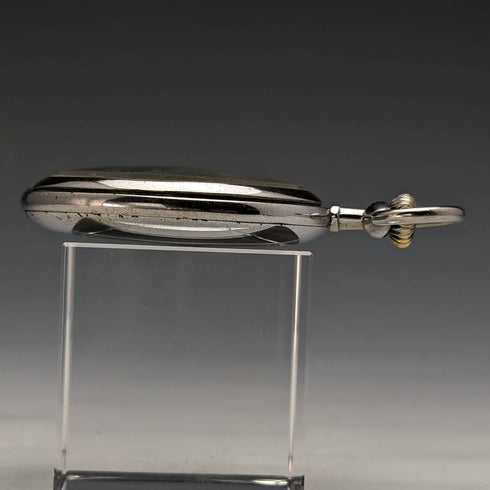 Around 1905 Antique Omega pocket watch with silver plated case works well